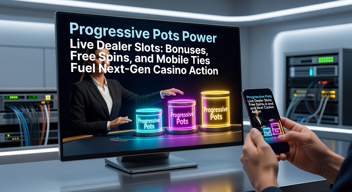 Vibrant live dealer slot interface showing progressive jackpot ticker climbing amid dealer interaction and bonus spins