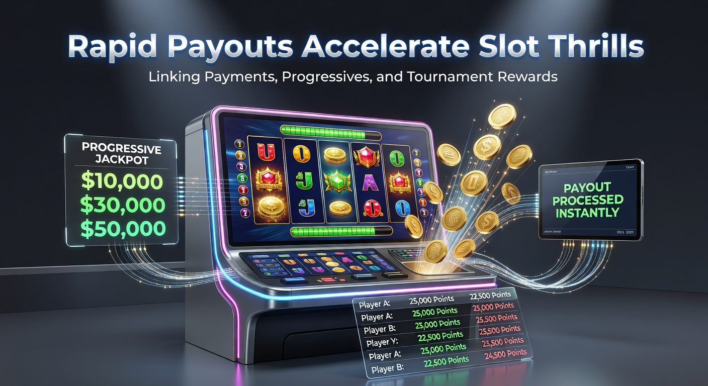 Dynamic slot machine screens flashing with progressive jackpots and rapid payout notifications, capturing the thrill of instant wins
