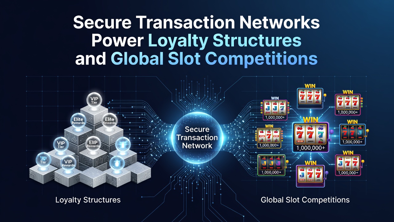 Secure transaction networks supporting loyalty rewards and global slot tournament entries