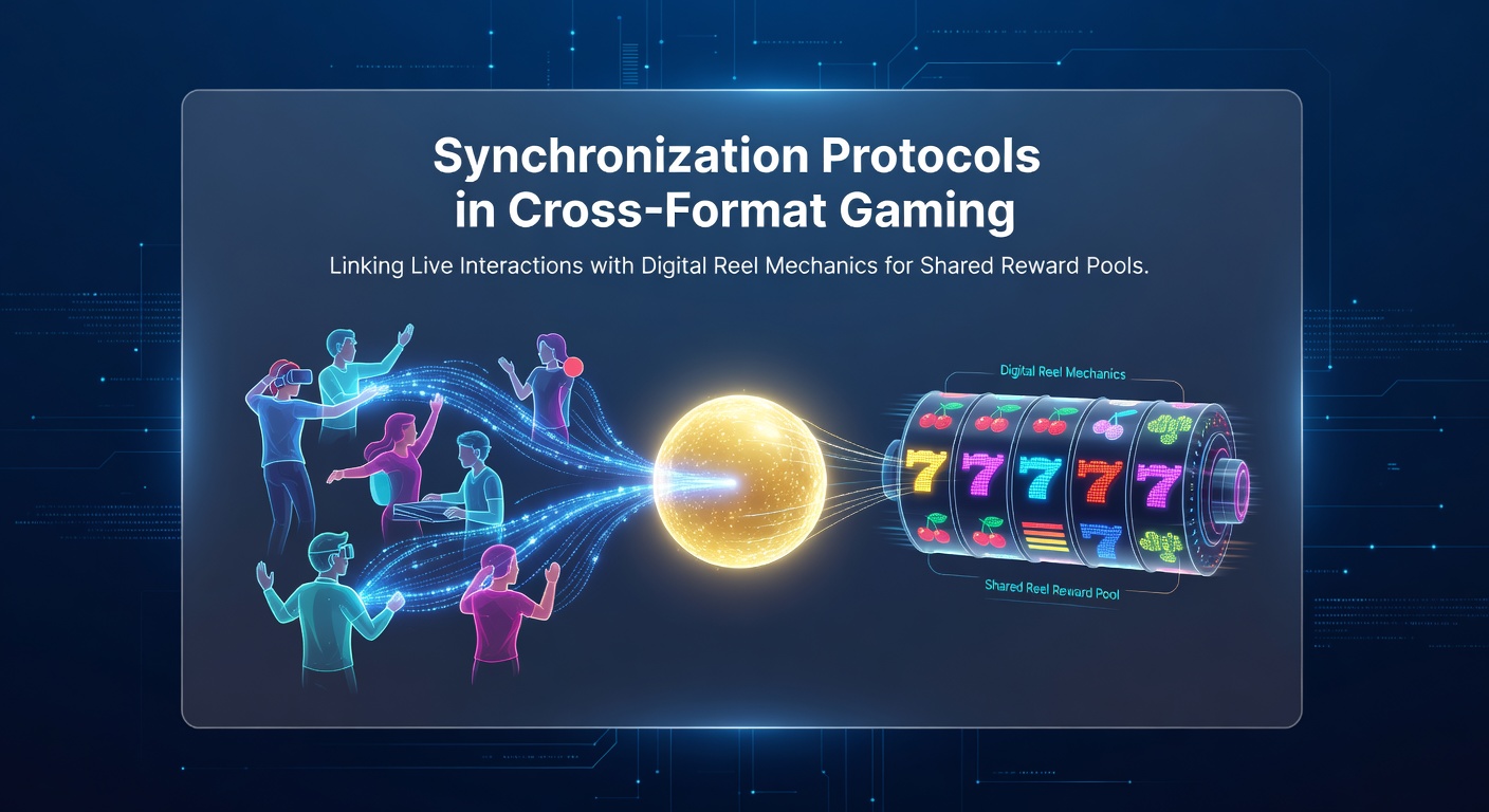 Illustration of synchronization protocols linking live dealer tables to digital slot reels in shared gaming reward pools