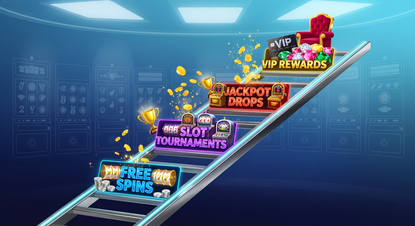Dynamic leaderboard screenshot from a slot tournament, featuring player rankings, jackpot drop notifications, and VIP tier icons glowing amid spinning reels and reward notifications