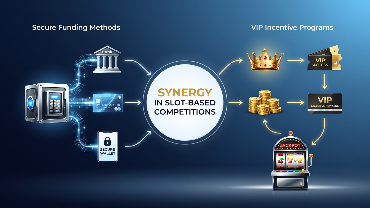 VIP dashboard displaying tiered rewards connected to verified slot tournament deposits and live competition standings